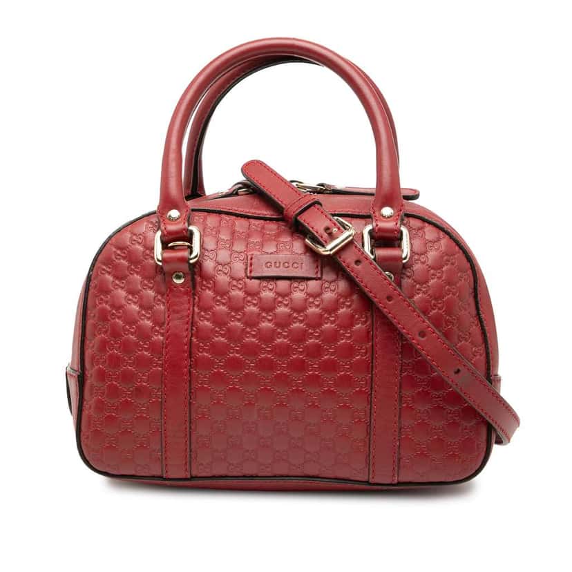 Gucci Small Microguccissima Bree Satchel Red Leather Very good condition - Front View