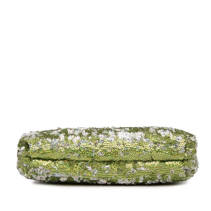 Dolce & Gabbana Sequined Frame Clutch Green Good condition - Inside View