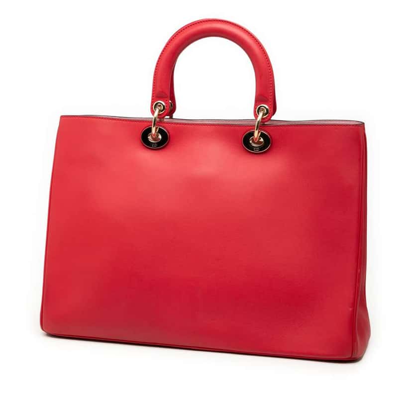 Dior Large Smooth Calfskin Diorissimo Satchel Red Leather Good condition - Back View