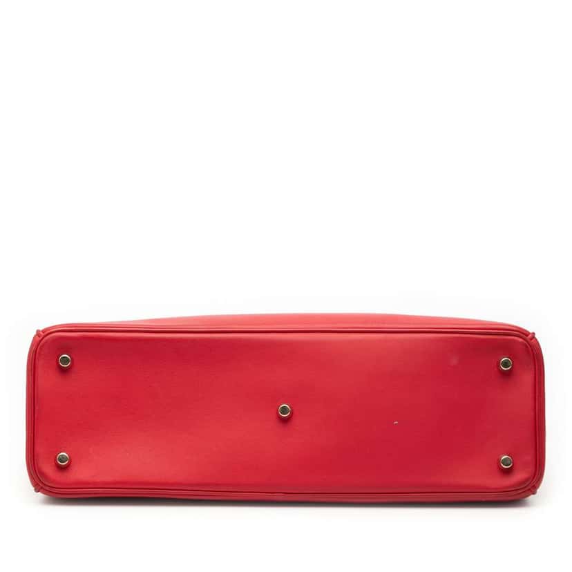Dior Large Smooth Calfskin Diorissimo Satchel Red Leather Good condition - Inside View