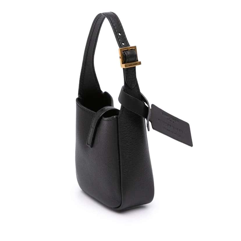 Saint Laurent Micro Grained Calfskin Supple Le 5 a 7 Handbag Black Leather Good condition - Back View