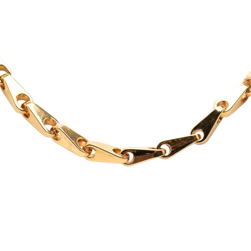 Chanel Gold Plated CC Pendant Necklace Gold Metal Very good condition - Back View