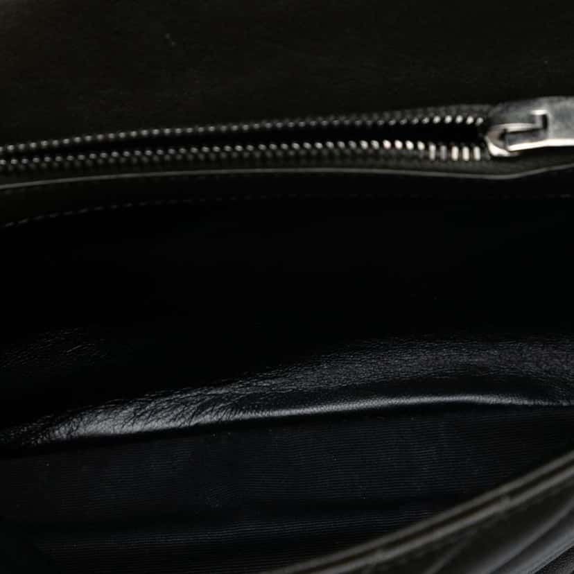 Saint Laurent Medium Chevron Sheepskin Monogram College Satchel Black Leather Good condition - Model View