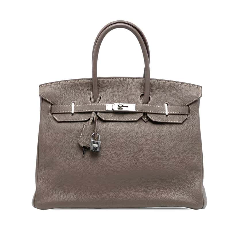 Hermès Togo Birkin Retourne 35 Brown Leather Fair condition - Front View