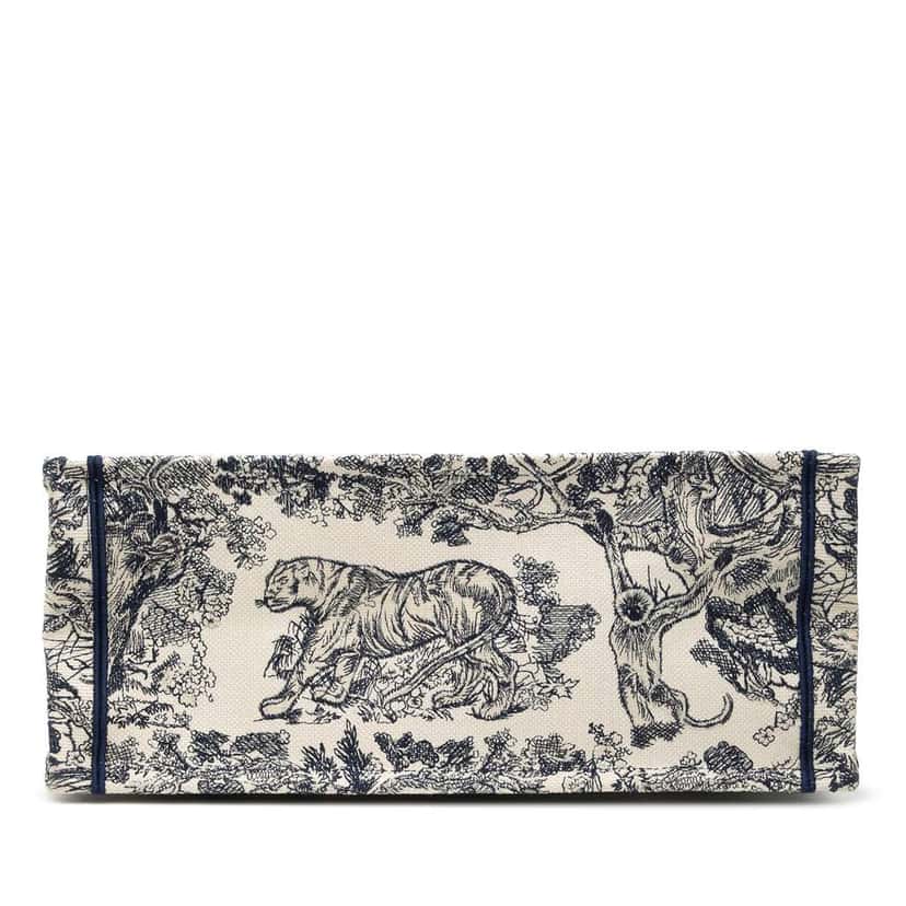 Dior Large Canvas Embroidered Dioriviera Toile De Jouy Book Tote Blue Canvas Fair condition - Inside View