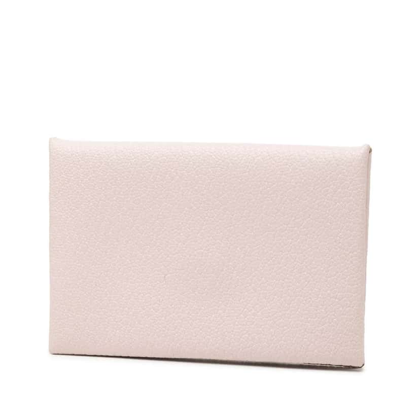 Hermès Chevre Mysore Calvi Card Holder Pink Leather Good condition - Back View