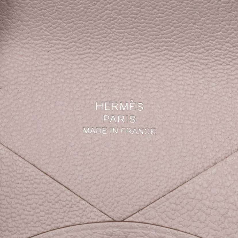 Hermès Chevre Mysore Calvi Card Holder Pink Leather Good condition - Box View