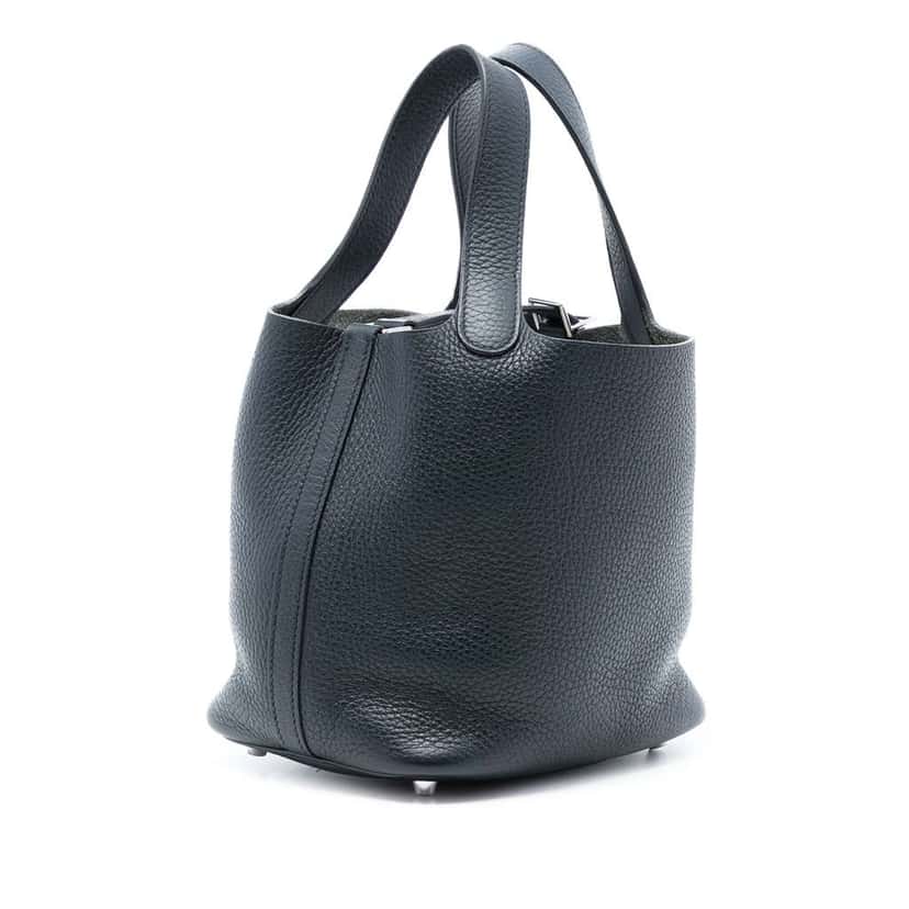 Hermès Clemence Picotin Lock 18 Blue Leather Good condition - Back View