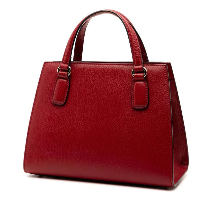 Gucci Medium Dollar Calf Soho Top Handle Convertible Tote Red Leather Very good condition - Back View