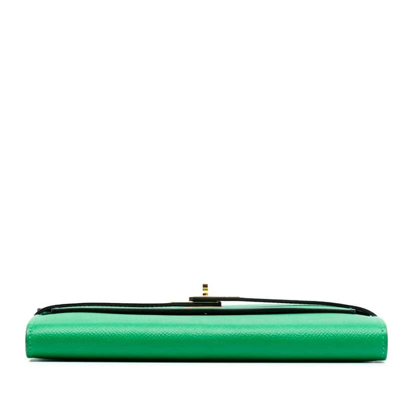 Hermès Epsom Kelly Longue Wallet Green Leather Good condition - Inside View