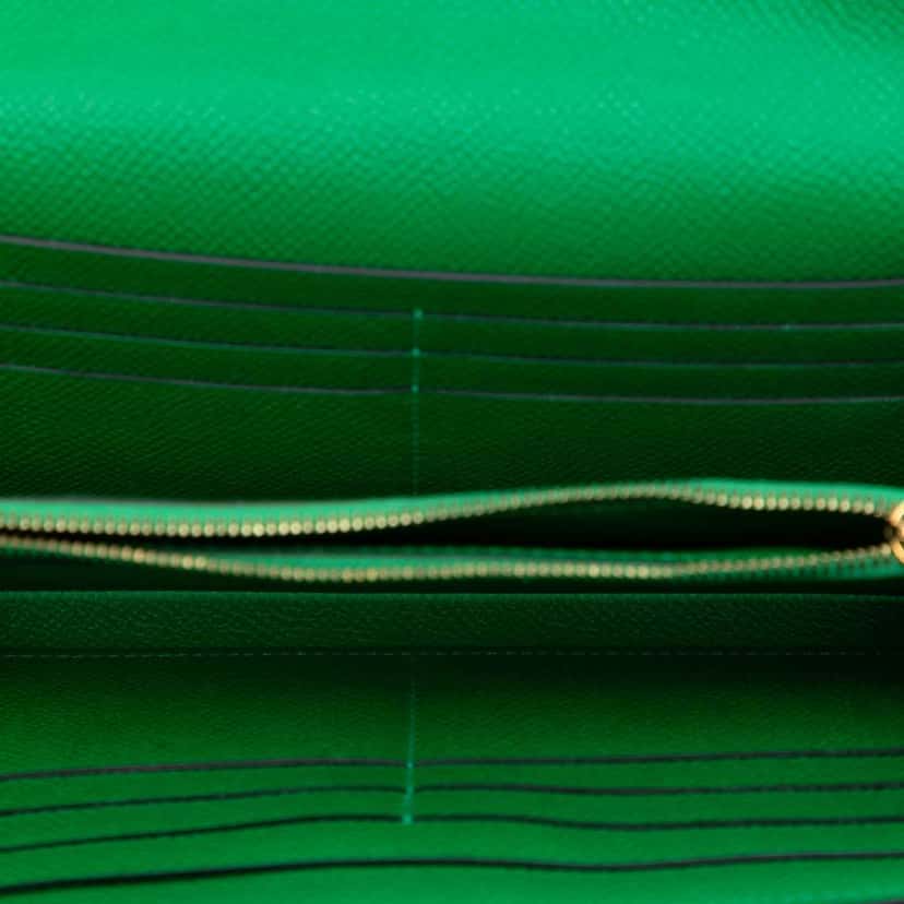 Hermès Epsom Kelly Longue Wallet Green Leather Good condition - Model View