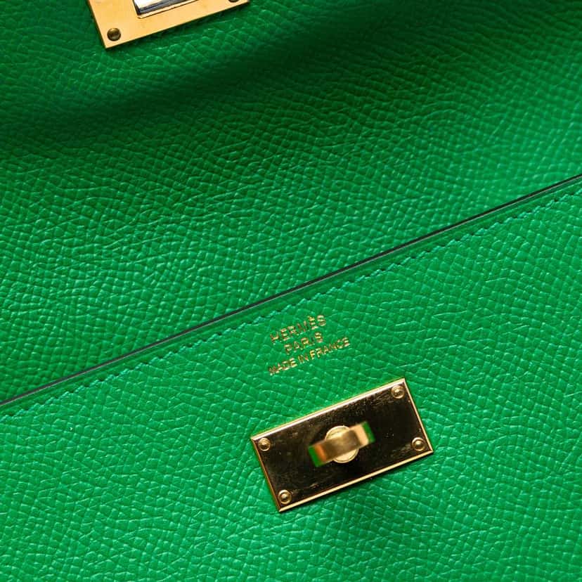 Hermès Epsom Kelly Longue Wallet Green Leather Good condition - Box View