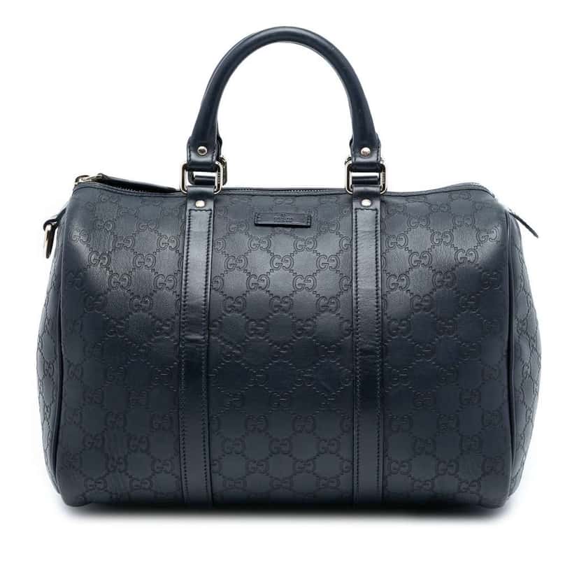 Gucci Medium Guccissima Joy Boston Bag Black Leather Good condition - Front View