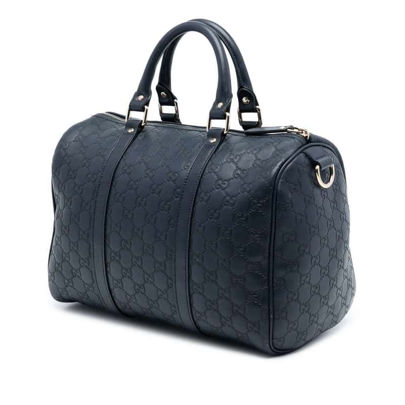 Gucci Medium Guccissima Joy Boston Bag Black Leather Good condition - Back View