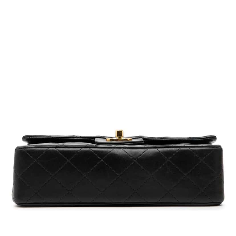 Chanel Small Classic Lambskin Double Flap Black Leather Fair condition - Inside View