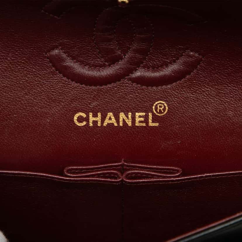 Chanel Small Classic Lambskin Double Flap Black Leather Fair condition - Box View