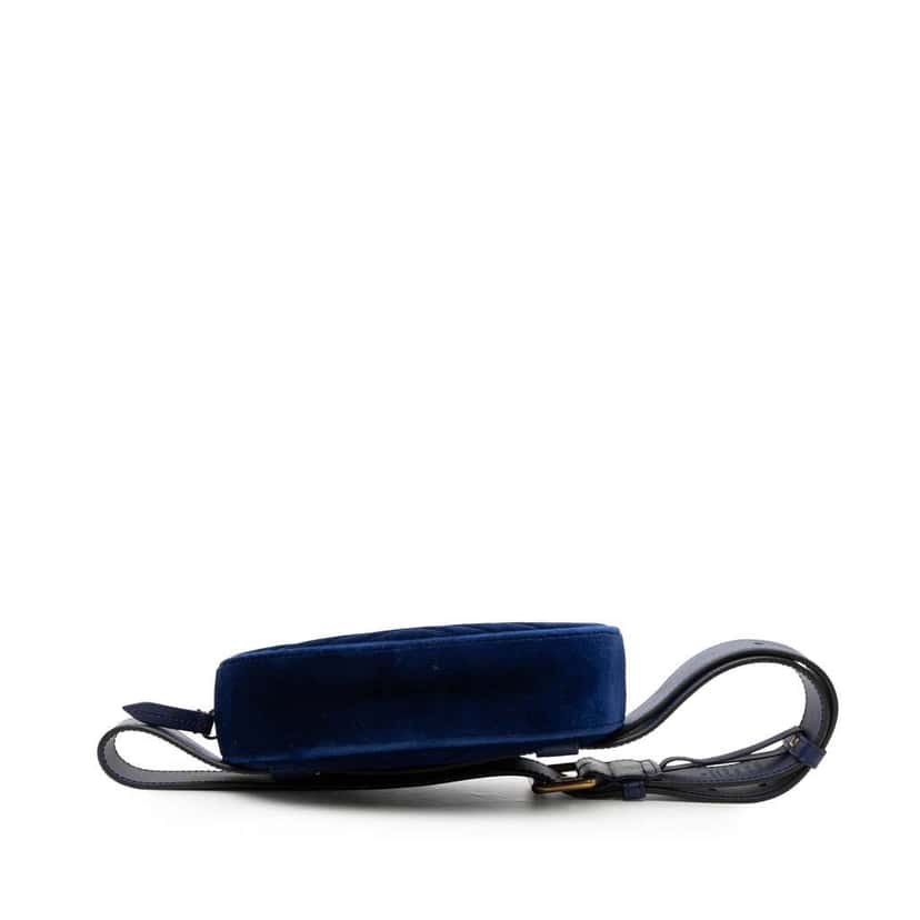 Gucci GG Marmont Velvet Matelasse Belt Bag Blue Velvet Good condition - Inside View