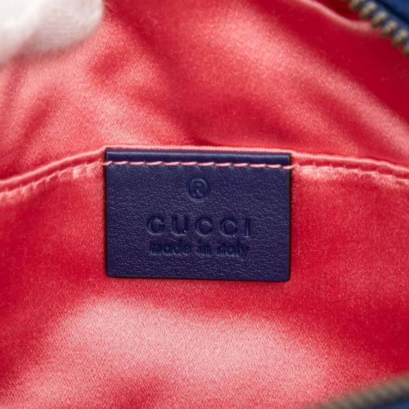 Gucci GG Marmont Velvet Matelasse Belt Bag Blue Velvet Good condition - Box View