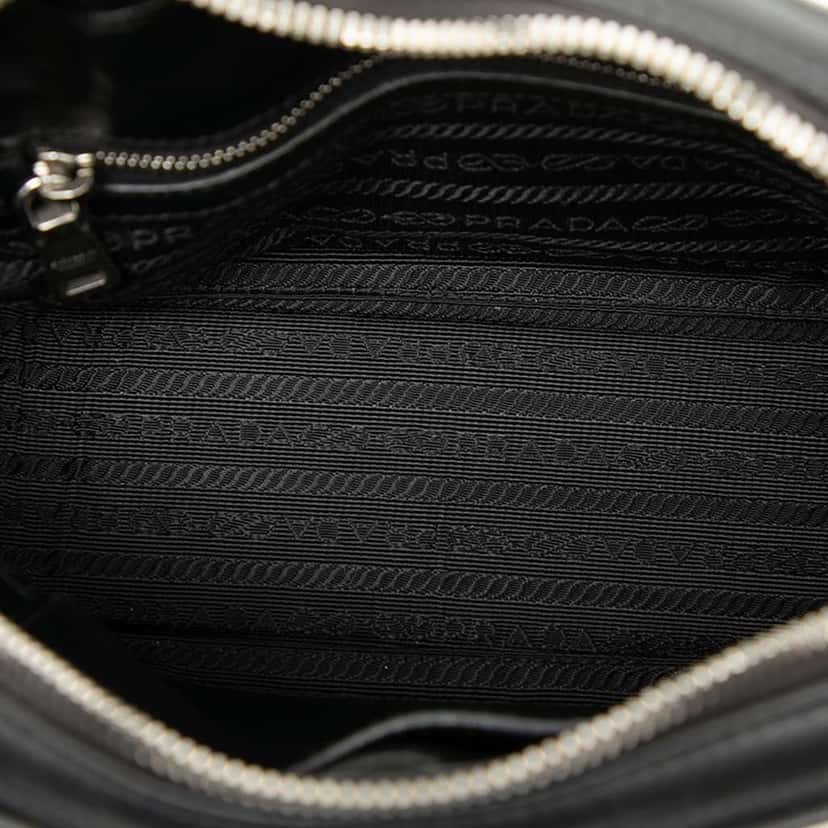 Prada Soft Calfskin Diagramme Camera Bag Black Leather Good condition - Model View