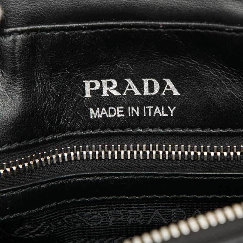 Prada Soft Calfskin Diagramme Camera Bag Black Leather Good condition - Box View