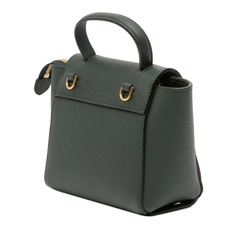 Celine Pico Grained Calfskin Belt Bag Green Leather Very good condition - Back View