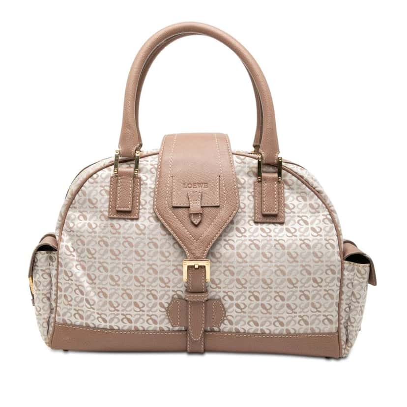 Loewe Anagram Canvas Handbag Brown Canvas Very good condition - Front View