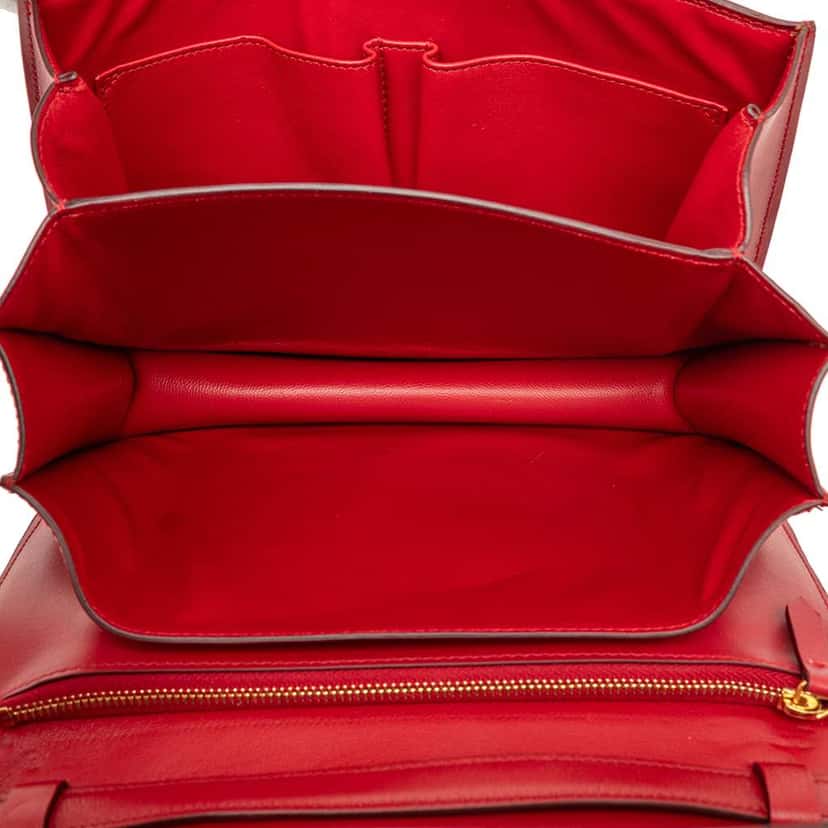 Celine Medium Calfskin Classic Box Red Leather Very good condition - Model View