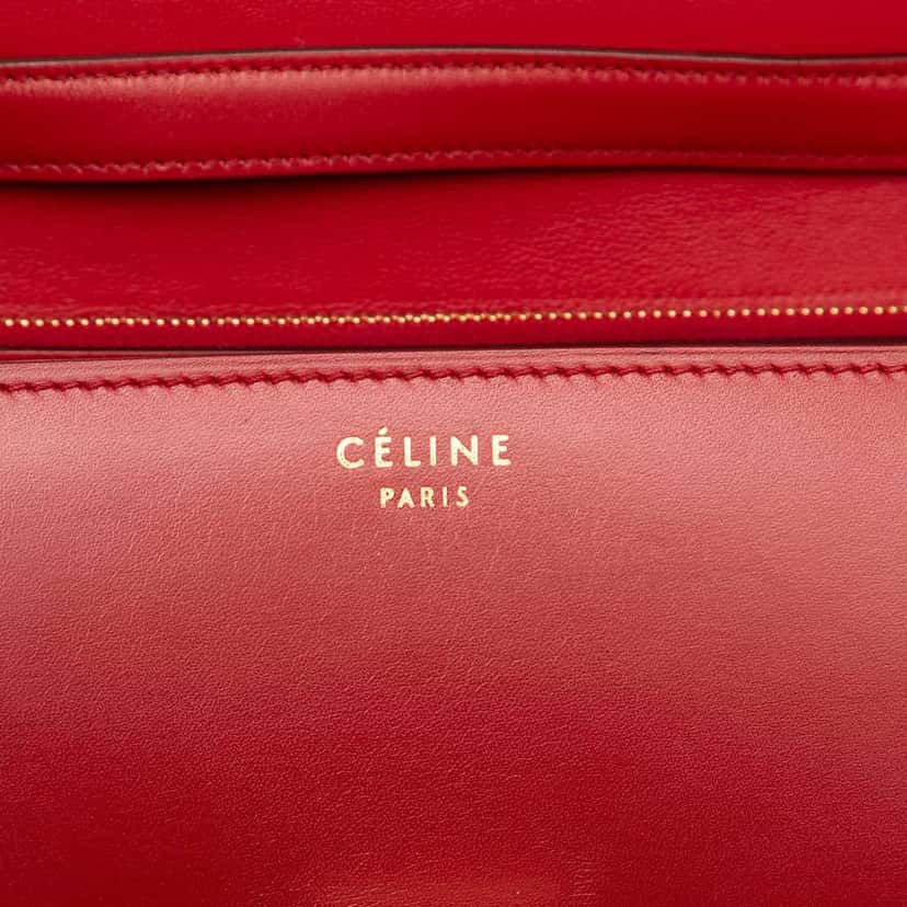 Celine Medium Calfskin Classic Box Red Leather Very good condition - Box View