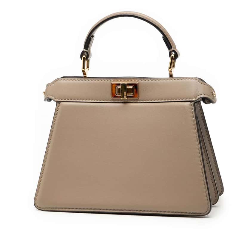 Fendi Petite Leather Peekaboo ISeeU Satchel Brown Leather Good condition - Back View