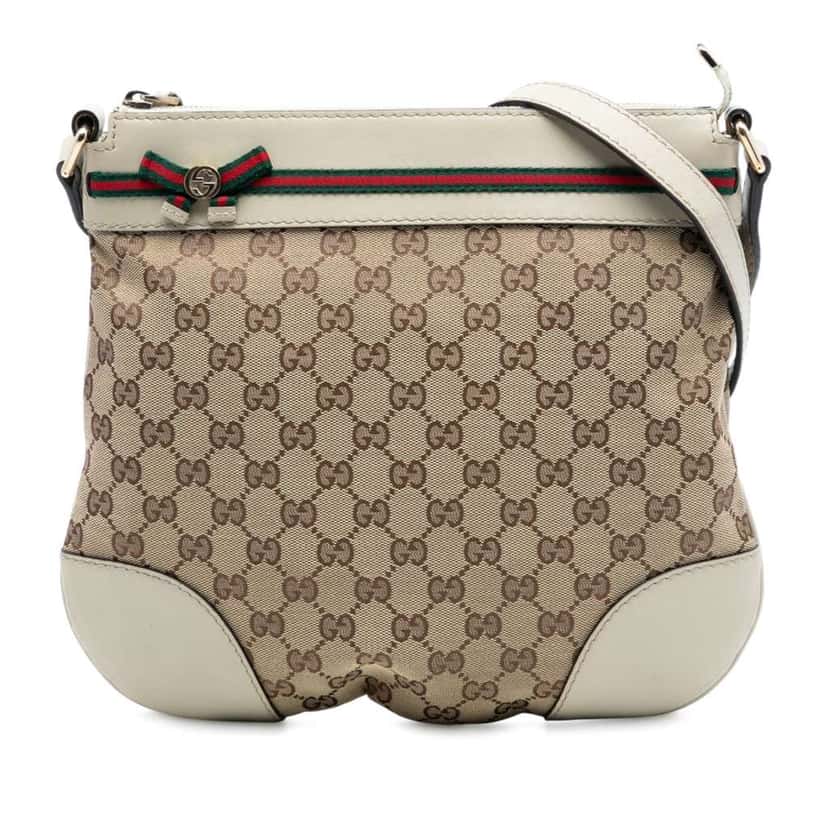 Gucci GG Canvas Web Mayfair Crossbody Brown Canvas Good condition - Front View
