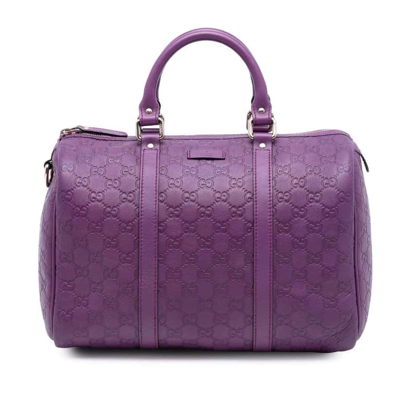 Gucci Medium Guccissima Joy Boston Bag Purple Leather Good condition - Front View