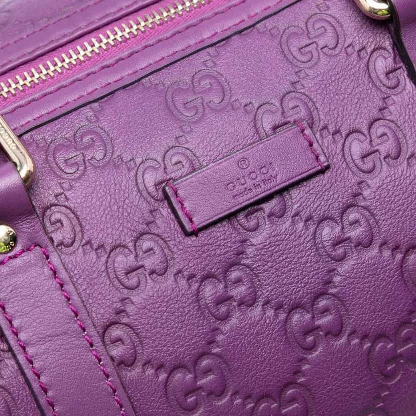 Gucci Medium Guccissima Joy Boston Bag Purple Leather Good condition - Model View
