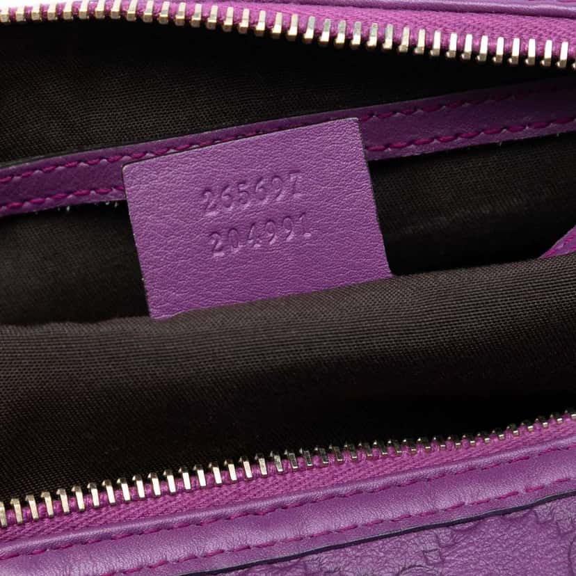 Gucci Medium Guccissima Joy Boston Bag Purple Leather Good condition - Box View