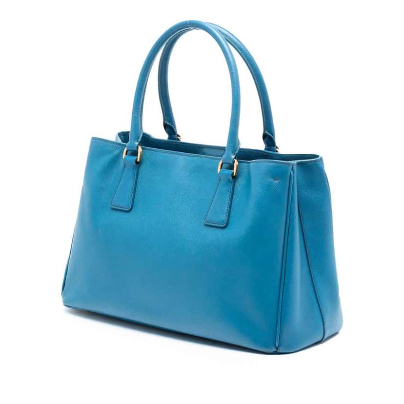 Prada Medium Saffiano Lux Galleria Satchel Blue Leather Very good condition - Back View