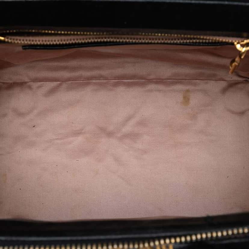 Miu Miu Goatskin Madras Bowler Bag Black Leather Good condition - Model View