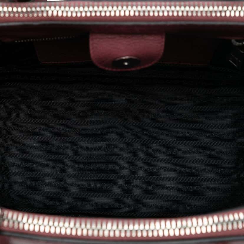 Prada Glace Calf Twin Pocket Satchel Pink Leather Good condition - Model View