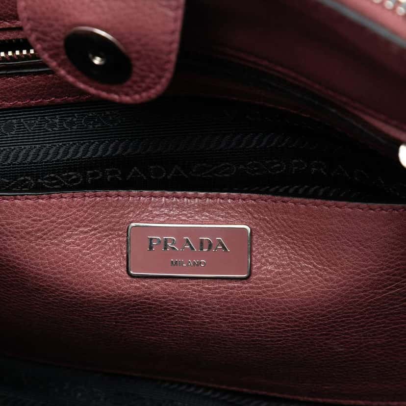 Prada Glace Calf Twin Pocket Satchel Pink Leather Good condition - Box View