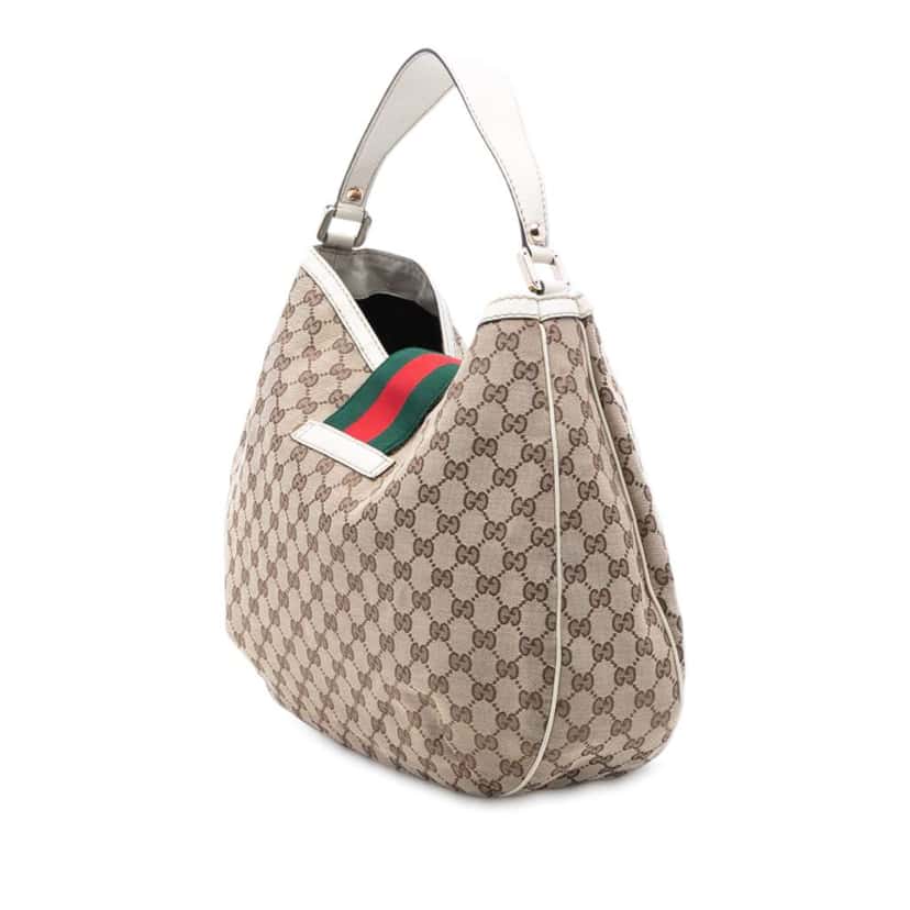 Gucci Large GG Canvas Web New Ladies Hobo Brown Canvas Good condition - Back View