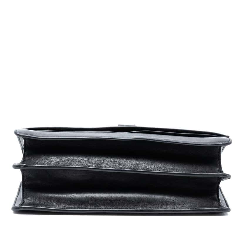Saint Laurent Lambskin Monogram Flap Crossbody Black Leather Good condition - Inside View