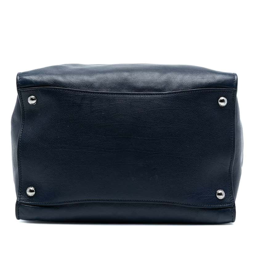 Prada Glace Calf Twin Pocket Double Handle Satchel Blue Leather Good condition - Inside View
