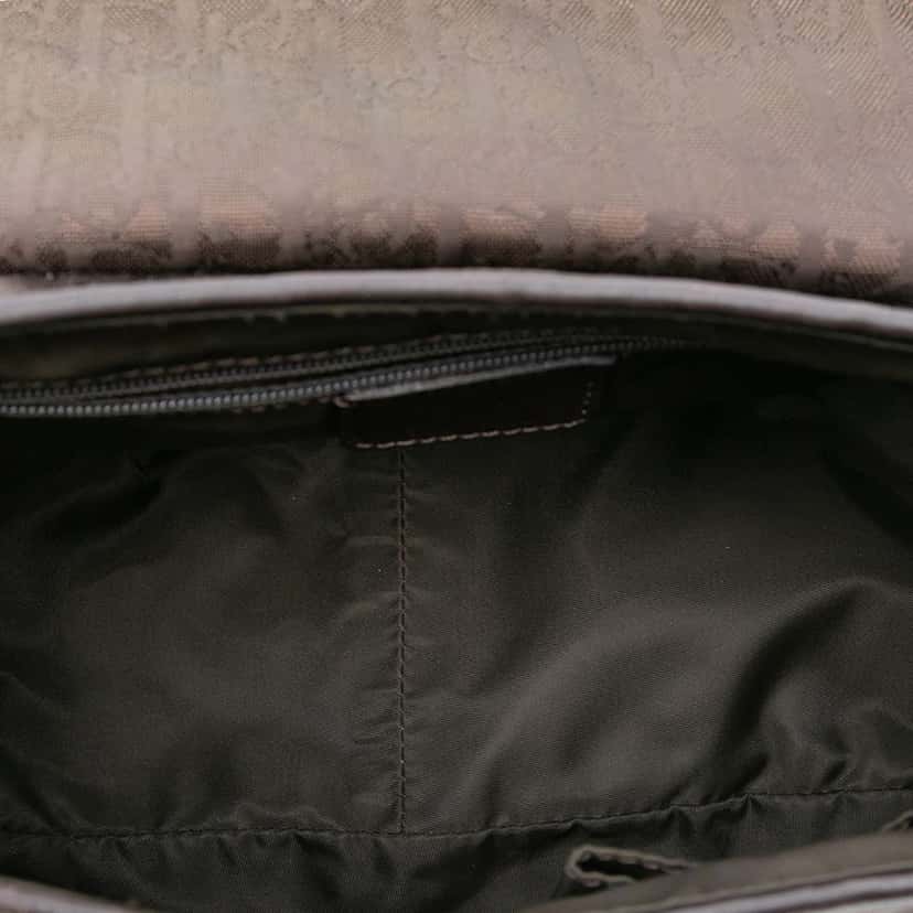 Dior Diorissimo Trotter Canvas and Leather Ethnic Flap Shoulder Bag Green Canvas Good condition - Model View