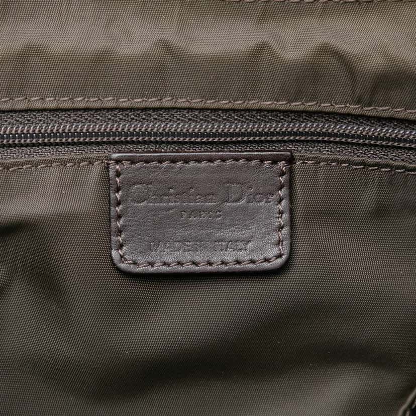 Dior Diorissimo Trotter Canvas and Leather Ethnic Flap Shoulder Bag Green Canvas Good condition - Box View