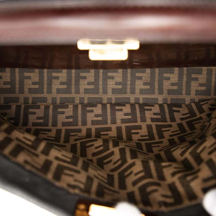 Fendi Large Nubuck Peekaboo Iconic Satchel Brown Leather Good condition - Model View