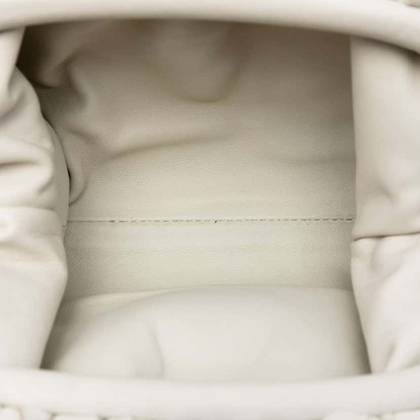 Bottega Veneta Nappa Intrecciato The Mini Pouch Crossbody White Leather Good condition - Model View