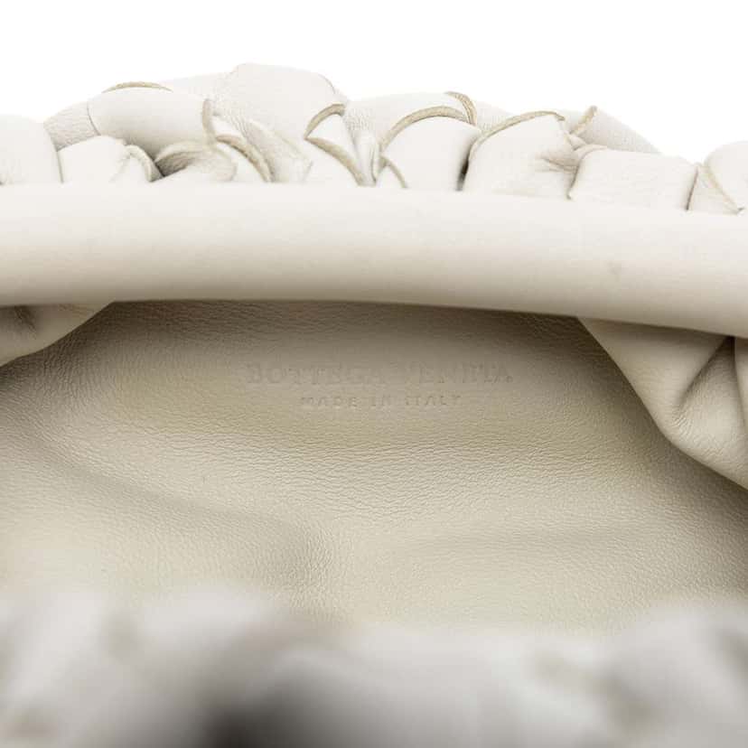 Bottega Veneta Nappa Intrecciato The Mini Pouch Crossbody White Leather Good condition - Box View