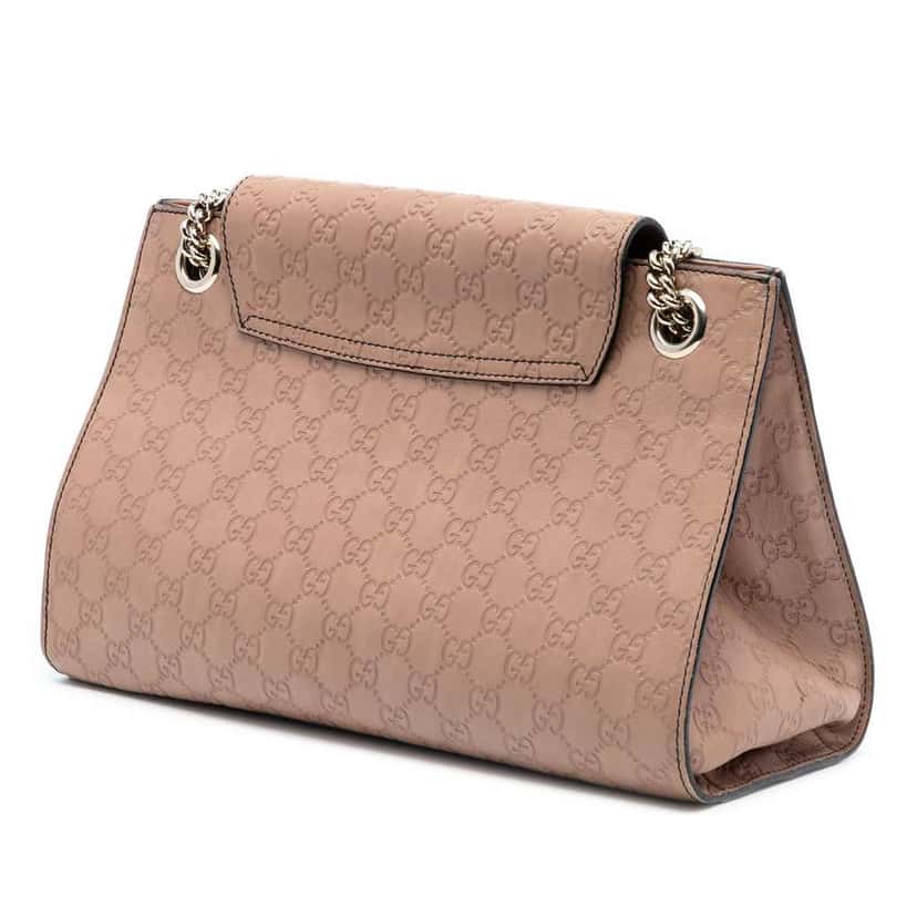 Gucci Large Guccissima Emily Shoulder Bag Brown Leather Very good condition - Back View