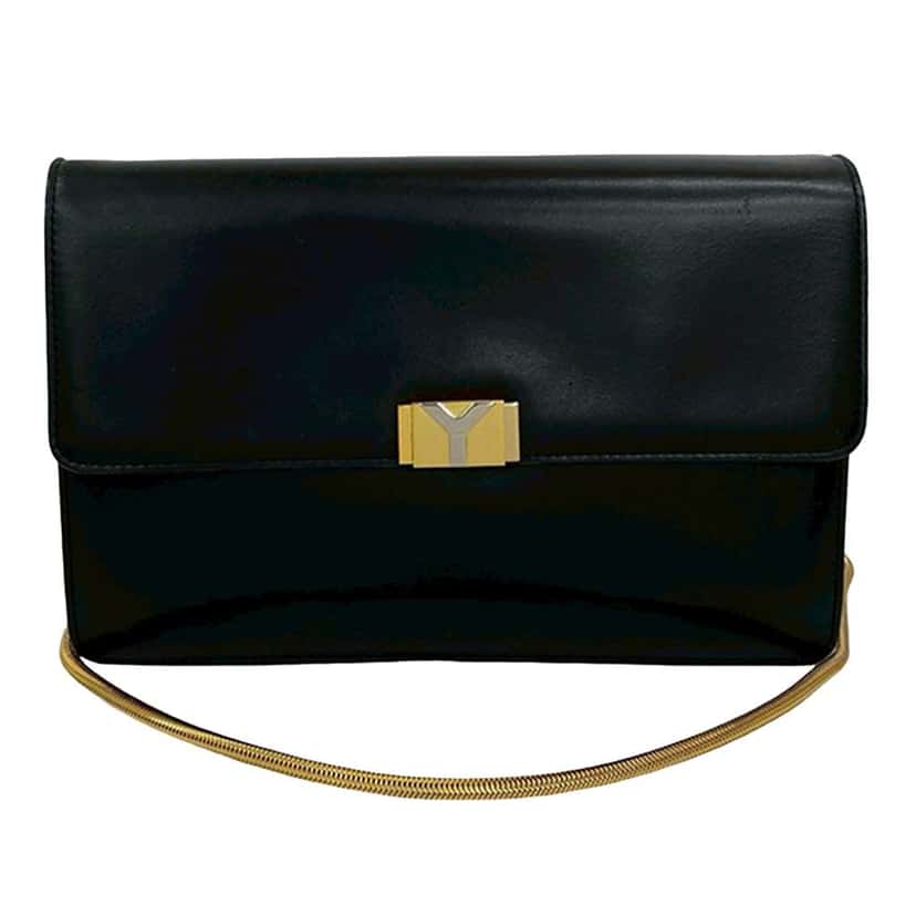 Saint Laurent Leather Shoulder Bag Black Leather Good condition - Front View