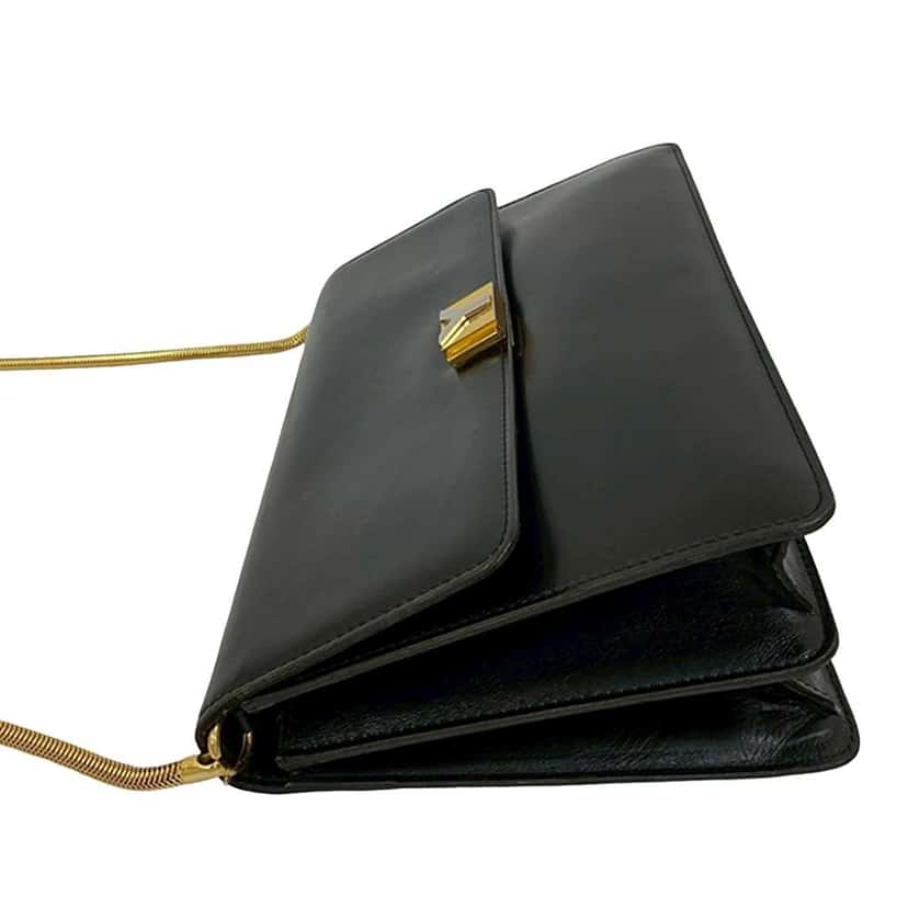 Saint Laurent Leather Shoulder Bag Black Leather Good condition - Box View