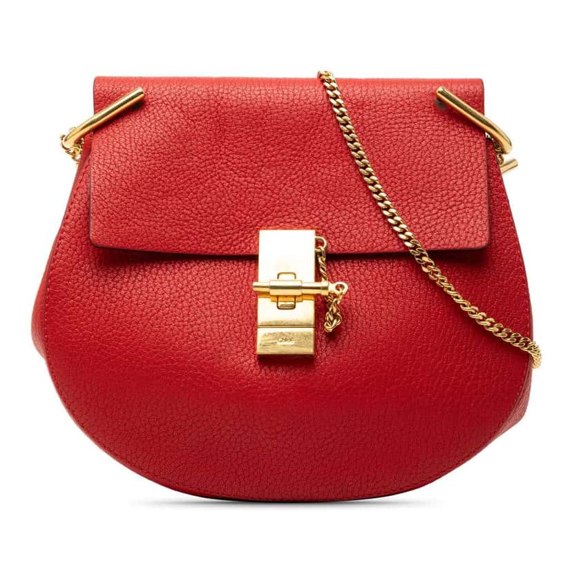 Chloé Small Leather Drew Crossbody Red Leather Good condition - Front View