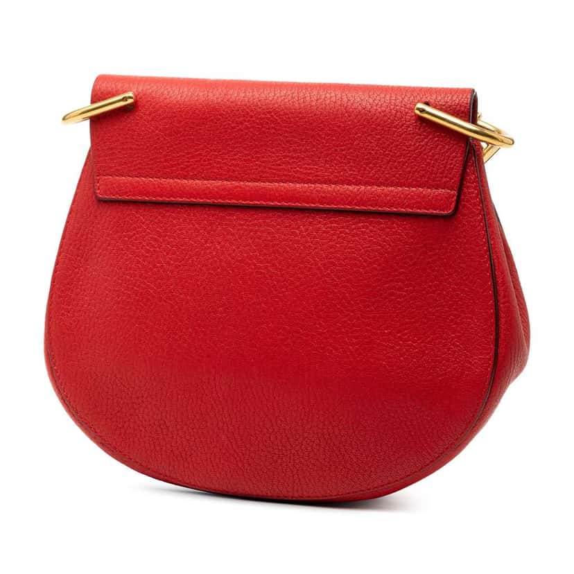 Chloé Small Leather Drew Crossbody Red Leather Good condition - Back View